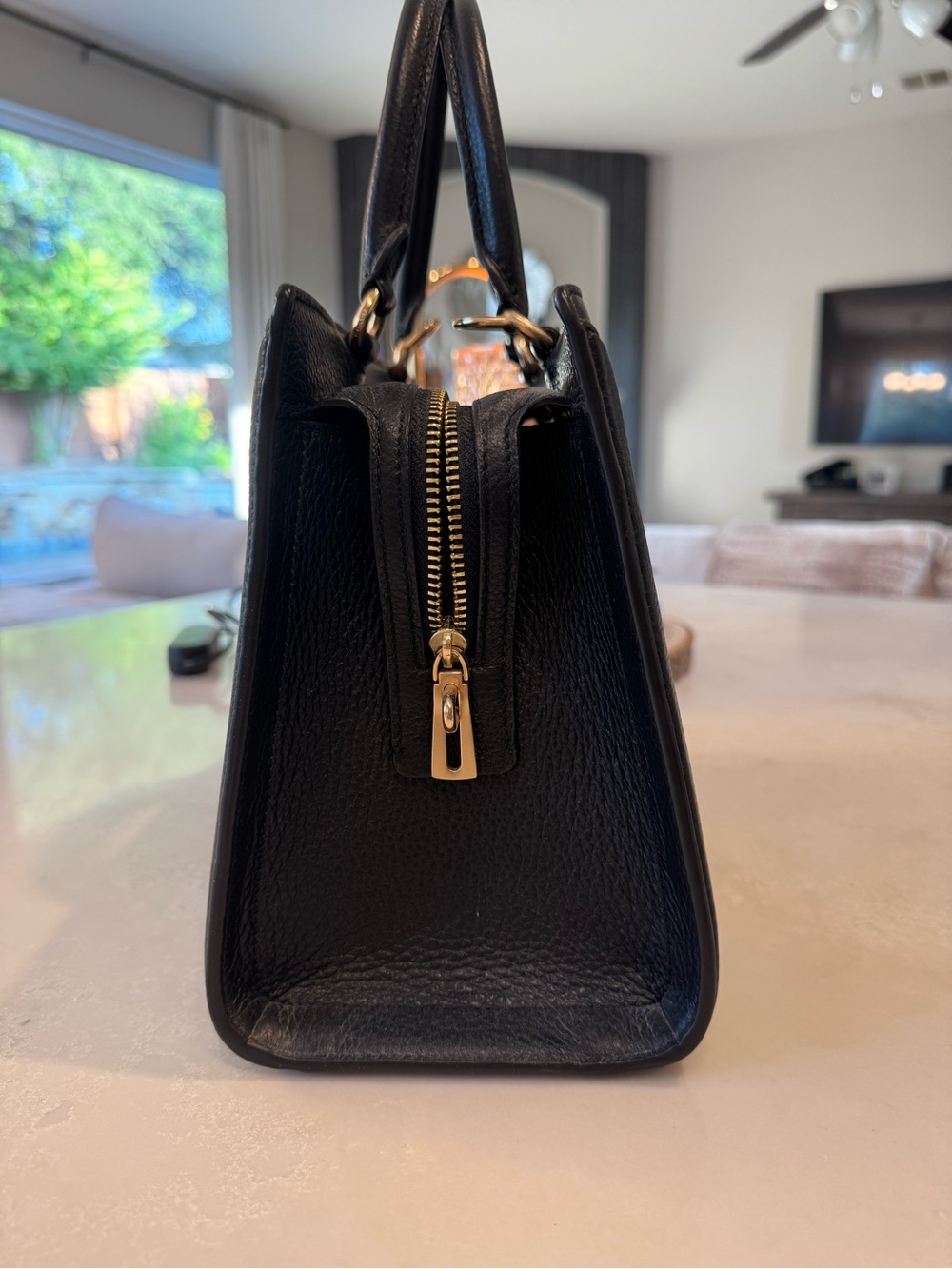 Coach Black Pebbled Leather Satchel with Gold Hardware - Picture 5 of 9